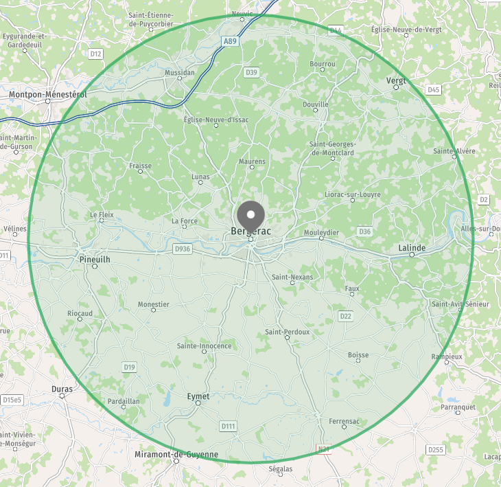 rayon d’intervention romain des bois carte du rayon d’intervention de l’entreprise romain des bois elagage